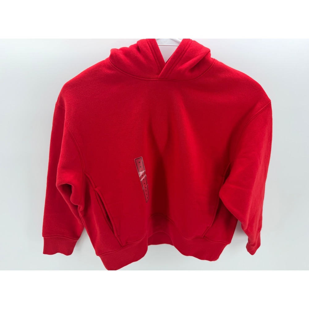 DSG Hoodie Girls Size S Red Cropped Candy Apple Fleece Pullover NWT